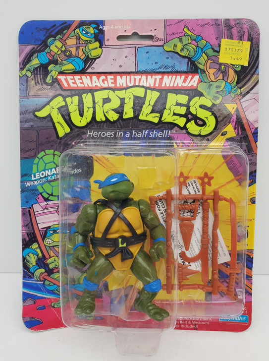 Playmates (1988) TMNT Leonardo action figure 10 back (SOFT HEAD)