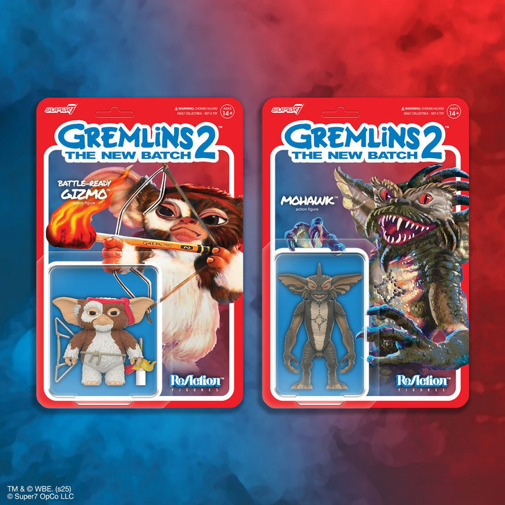 Super7 Gremlins ReAction Figures Wave 2 Gizmo (Battle Ready) & Mohawk