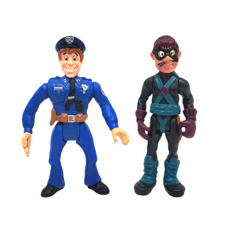 Kenner (1989) Police Academy Mahoney and Claw Cat Burglar action figure lot