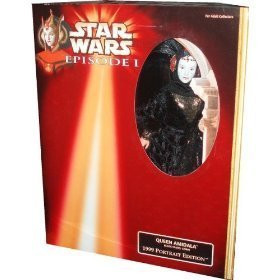Hasbro Star Wars Queen Amidala Black Travel Gown 1999 Portrait