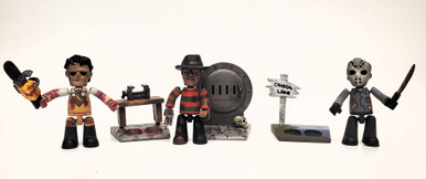 Mezco Mez-Itz Cinema of Fear Freddy, Jason and Leatherface