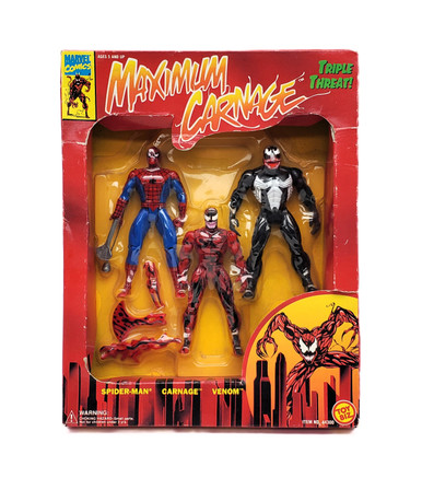 台湾 COSMI Marvel アベンジャーズ 9体 フィギュアセット ToyBiz (1994) Spider-Man MAXIMUM CARNAGE Triple Threat action