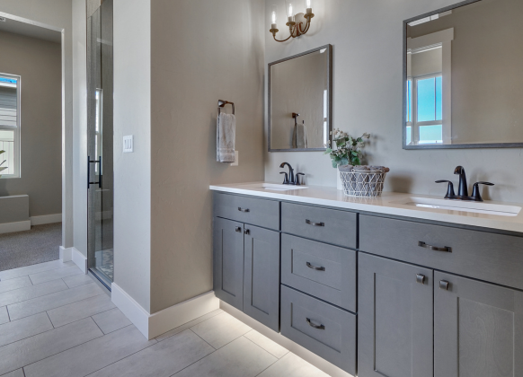 Thermofoil Matte Luxe Grey cabinets