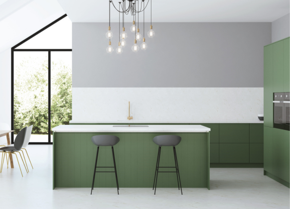 Thermofoil Matte Green cabinets