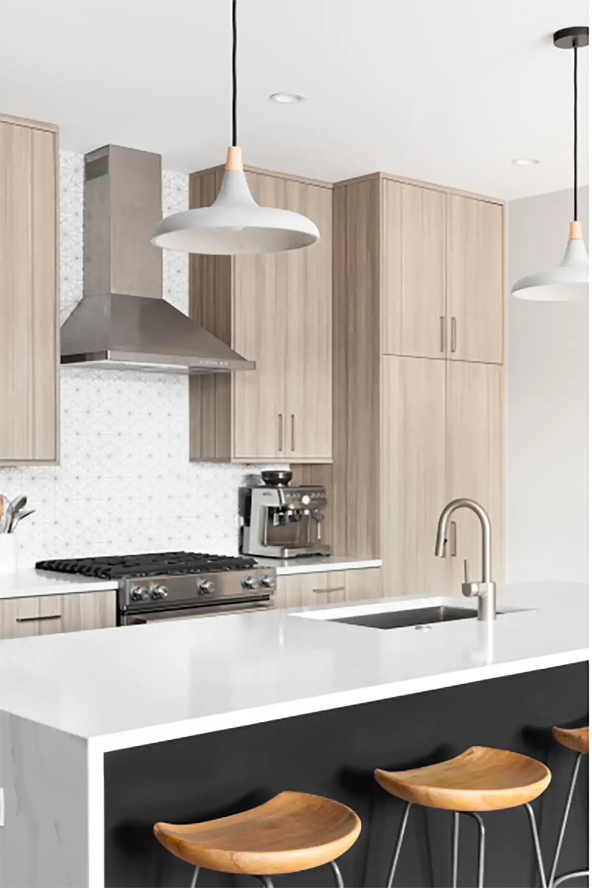 kitchen remodel brown rounded edge drawer fronts and cabinet doors