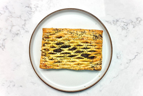 Salmon En Croute with basil and pesto