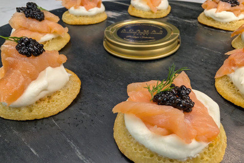 Elegant Caviar Canapés with Smoked Salmon