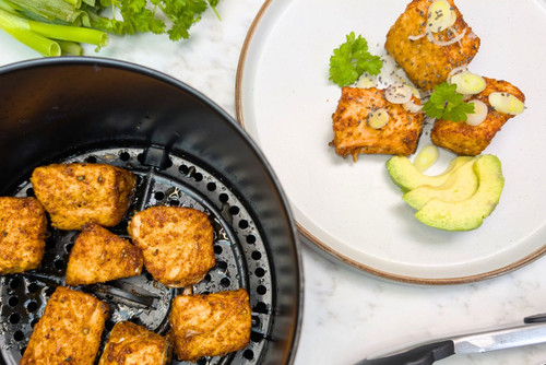 Air Fried Spicy Salmon Bites