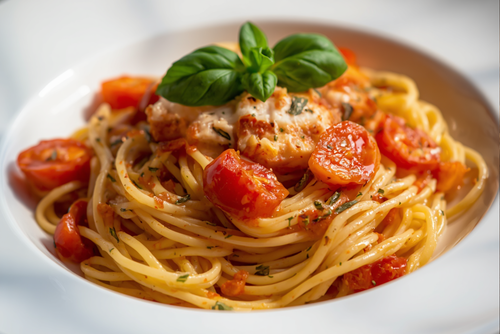 Sockeye Salmon Tomato Lemon Linguine