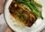 2 Salmon portions with a blackened Miso sauce