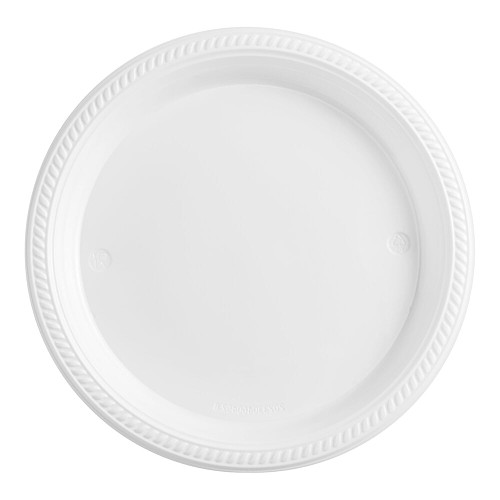 9" White Plastic Plates (4x100 ct)