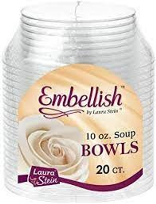 10 oz. Embellish Hard Round Clear Plastic Soup Bowls