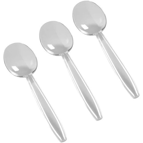 Clear Heavy Weight Plastic Soup Spoons (1000 ct)