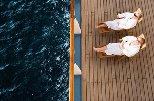 Couple Relaxing On Deck Couple Relaxing On Deck