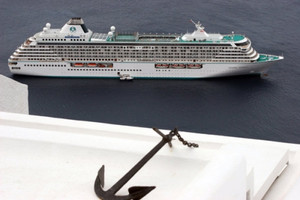 Crystal Serenity at Santorini Crystal Serenity at Santorini