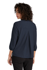 MERCER+METTLE Women's Stretch Crepe 3/4-Sleeve Blouse