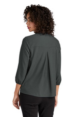 MERCER+METTLE Women's Stretch Crepe 3/4-Sleeve Blouse