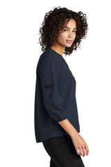 MERCER+METTLE Women's Stretch Crepe 3/4-Sleeve Blouse