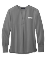 Brooks Brothers Women's Open-Neck Satin Blouse