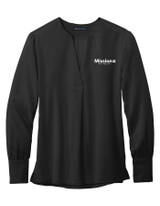 Brooks Brothers Women's Open-Neck Satin Blouse