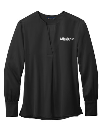 Brooks Brothers Women's Open-Neck Satin Blouse