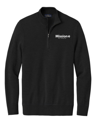 Brooks Brothers Washable Merino Birdseye 1/4-Zip Sweater