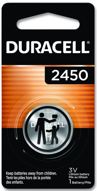 Duracell CR2450 3V lithium coin cell battery (DL2450)