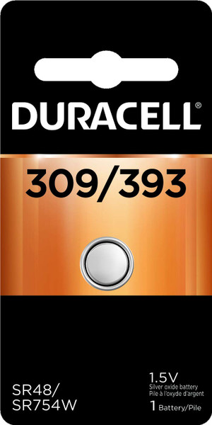 309/393 Duracell 1.5V Silver Oxide Button Cell Battery