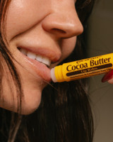 Cocoa Butter Lip Balm in use