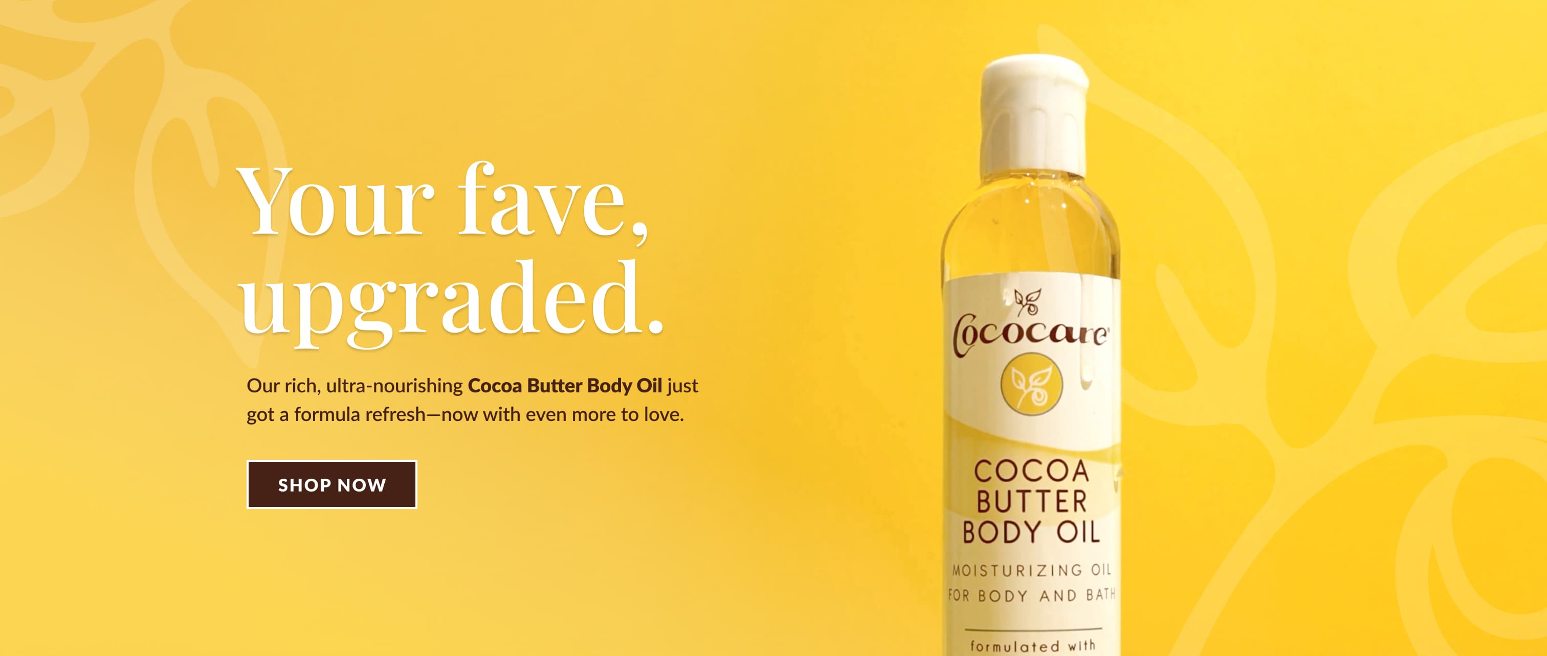 You Fave, Upgraded. Our ultra rich nourishing Cocoa Butter Body Oil just got a formula refresh- now with even more to love.