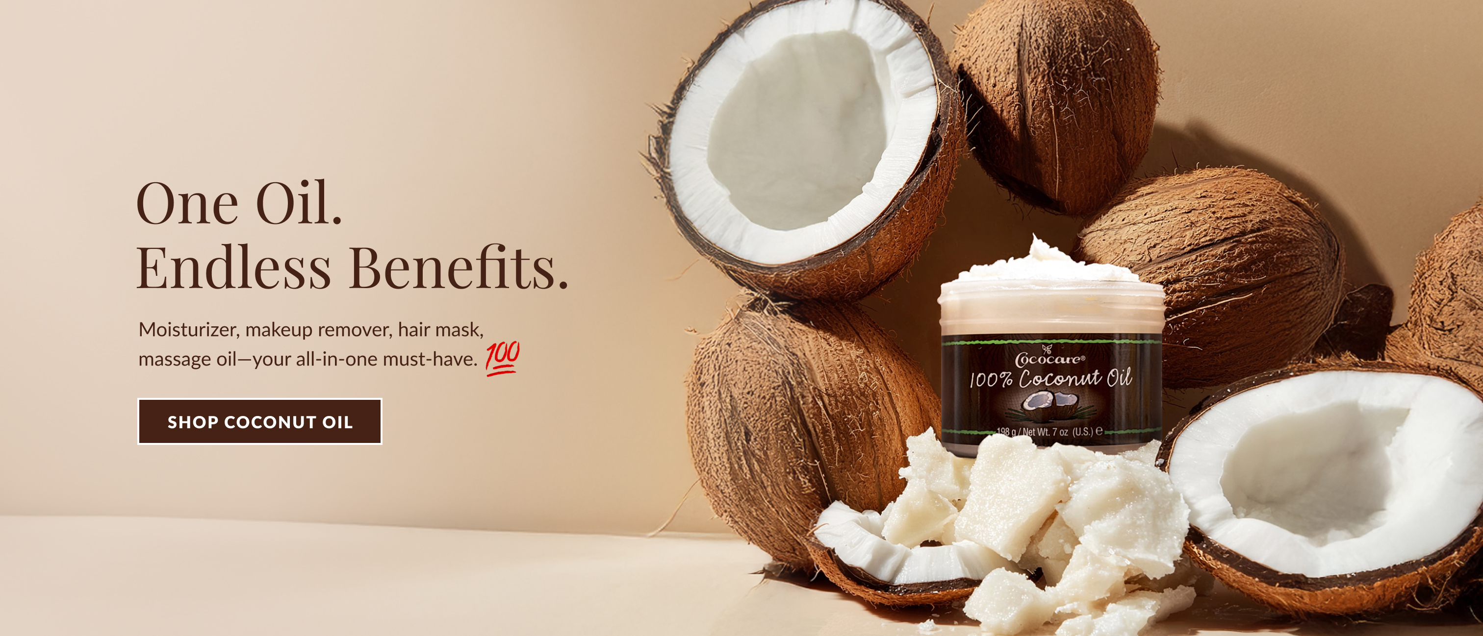 One Oil Endless Benefits- 100% Coconut Oil