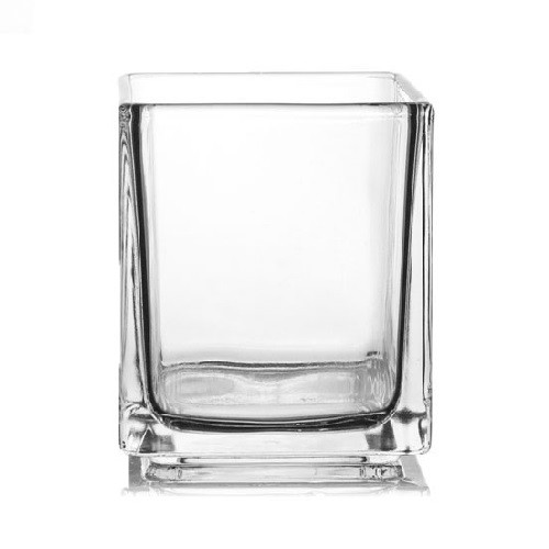 29cl Cube Clear Candle Glass