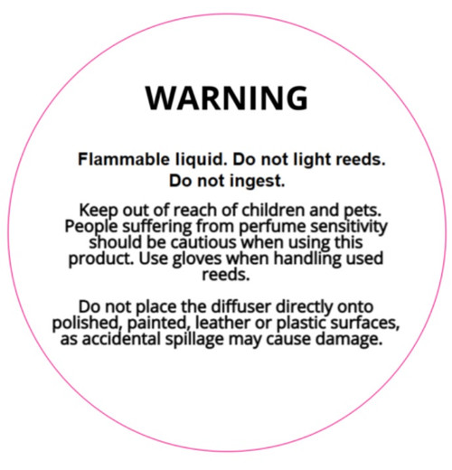 Reed Diffuser Safety Label