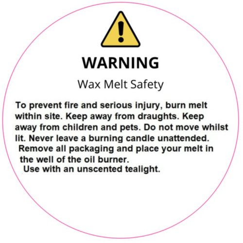wax melt safety label