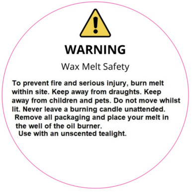 50mm Candle Safety Label - Candle Making Supplies