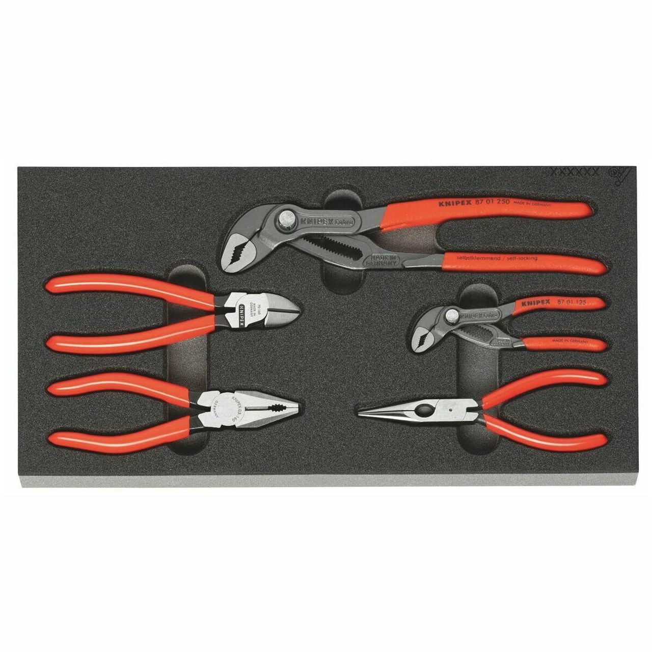 5 Piece Knipex Pliers Set in Ridged Foam Inlay