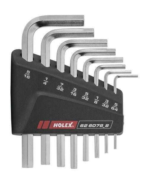 Holex Hexagon Key L-Wrench Set, Nickel-Plated - Inch