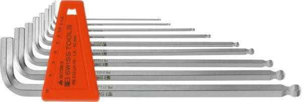 PB Swiss Hexagon Key L-Wrench Ball End Set of 9, Chrome-Plated