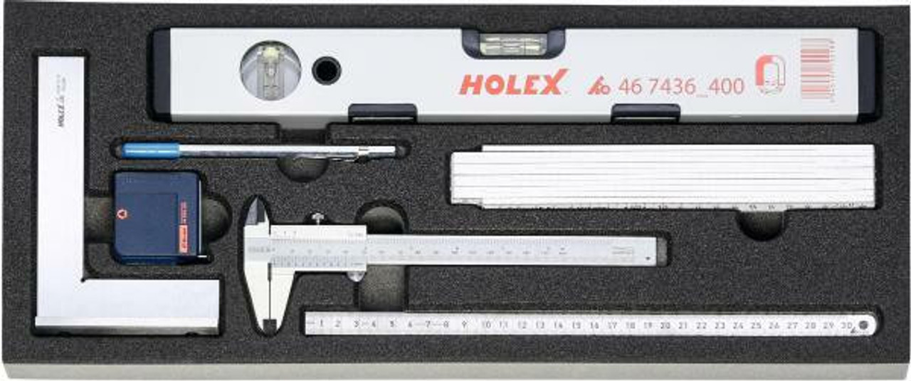 Set of 7 Precision Measuring Tools in Rigid Foam Inlay