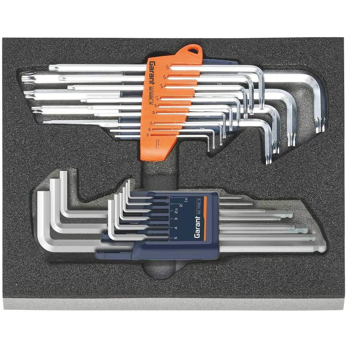 Garant L-Wrenches in Rigid Foam Inlay, Set of 22