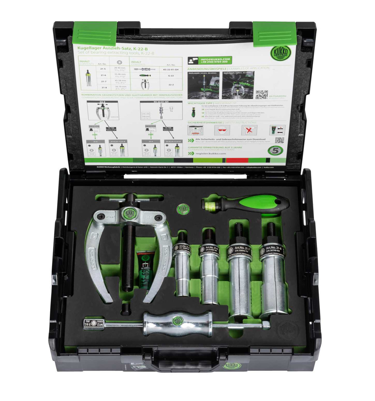 Kukko Ball Bearing Extracting Set K-22-B