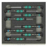 Wera Kraftform Micro Torx and Hexagon Electronics Screwdrivers in Rigid Foam Inlay, Set of 8