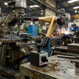 HG Hydraulic Magnetic Measuring Stand (with Base) with Mechanical Fine Adjustment   440800 in use