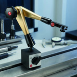 HG Hydraulic Magnetic Measuring Stand (with Base) with Mechanical Fine Adjustment   440800 in use