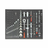 Holex 1/4" and 1/2" Drive Socket Set in Ridged Foam Inlay, 82 Pieces