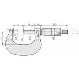 Mitutoyo 102-301 0-25mm Outside Micrometer   420500 0-25 schematic