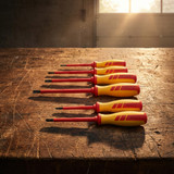 Holex Electrician's Insulated Pozidriv and Slot-Head Screwdriver Set, laid out