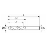 Diagram of the Garant Diabolo Solid Carbide HPC Jobber Drill