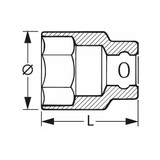 643807 Holex Hexagon socket, 1/2 inch fully insulated