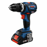 Bosch 18V EC Brushless Connected-Ready 1/2 In. Hammer Drill/Driver with (1) CORE18V® 4 Ah Advanced Power Battery front angled view